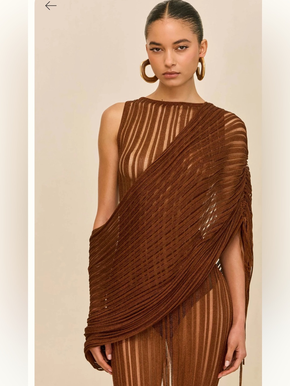 Cult Gaia Kaya Chainmail knit Metallic Midi Dress with Detachable Poncho Sz S - Picture 7 of 17